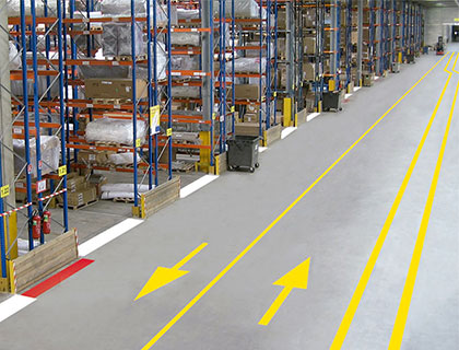 Bodenmarkierung von Lagerbereichen